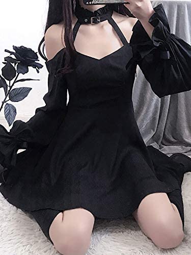 Kawaii Ruffle Off-Shoulder Long Sleeve Dress with Bowknot 3