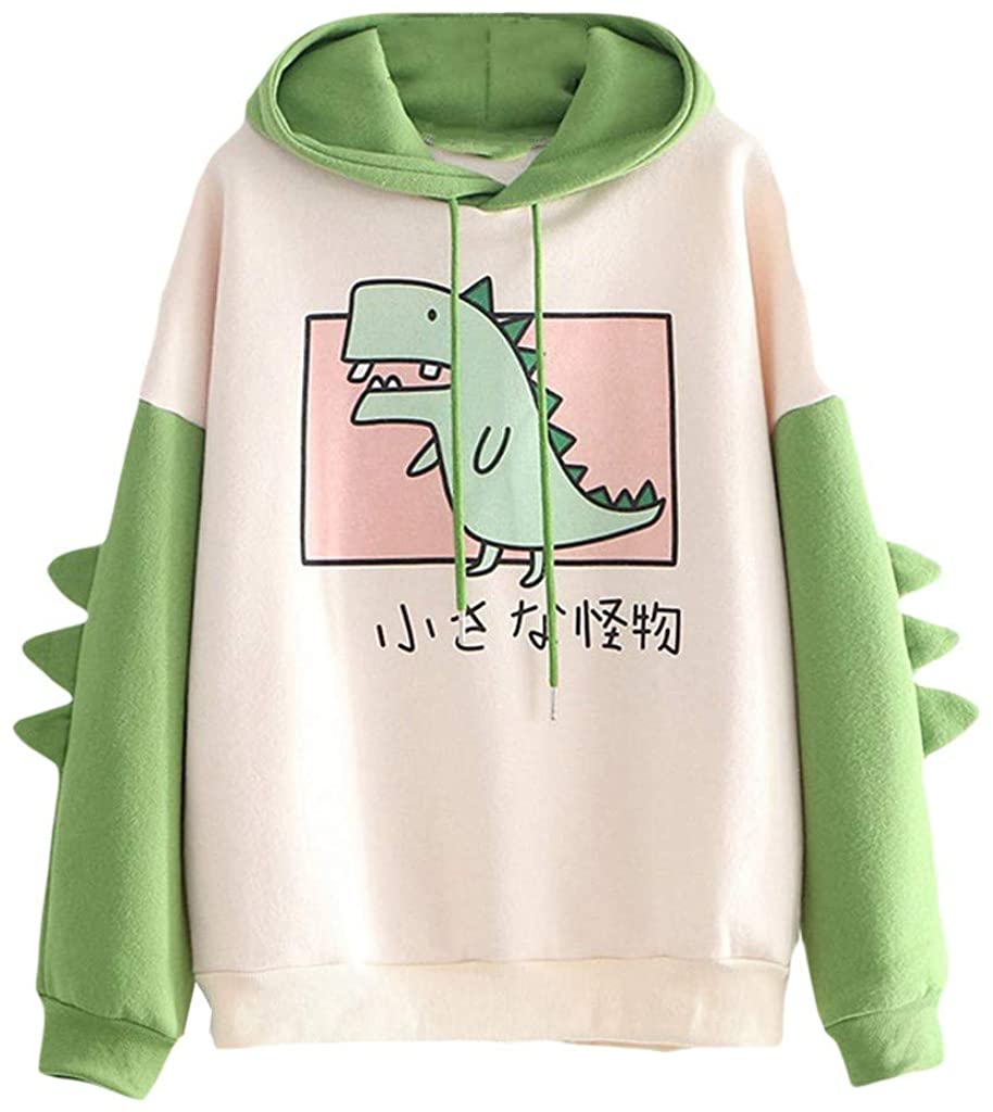 Kawaii Dinosaur Sweatshirt Long Sleeve Cartoon Cute Hoodies