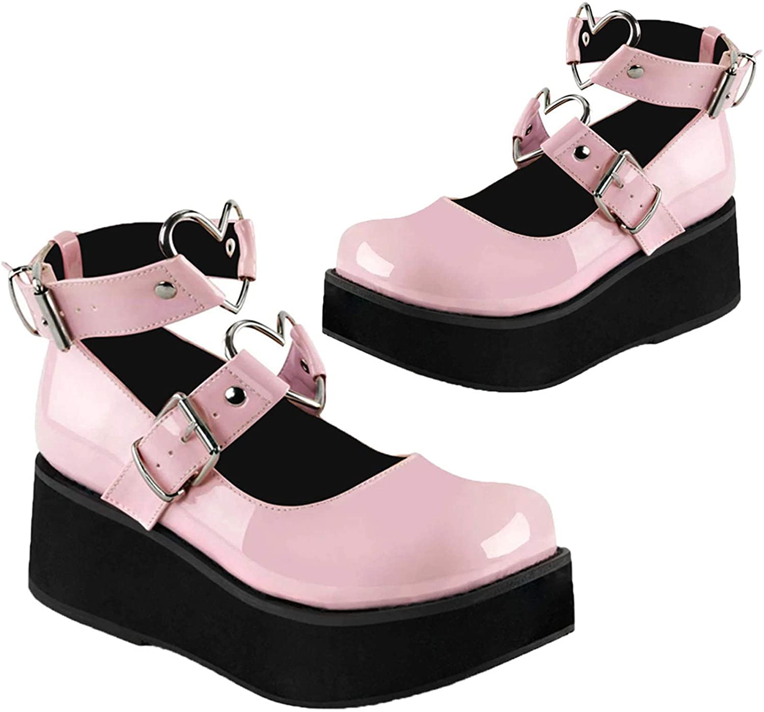 Sweet Heart Ankle Buckle Strap Lolita Kawaii Shoes