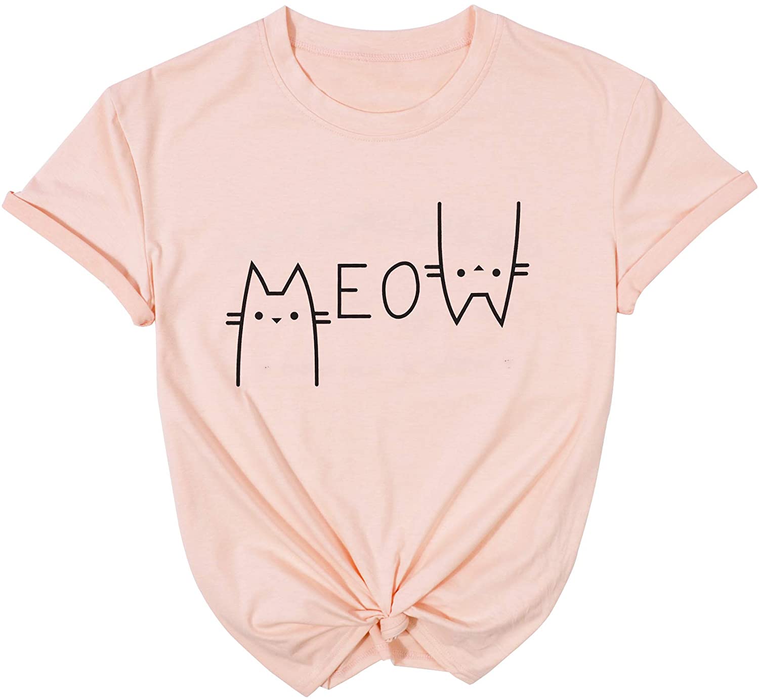 Cute Cat Shirt Funny Meow Graphic T Shirt