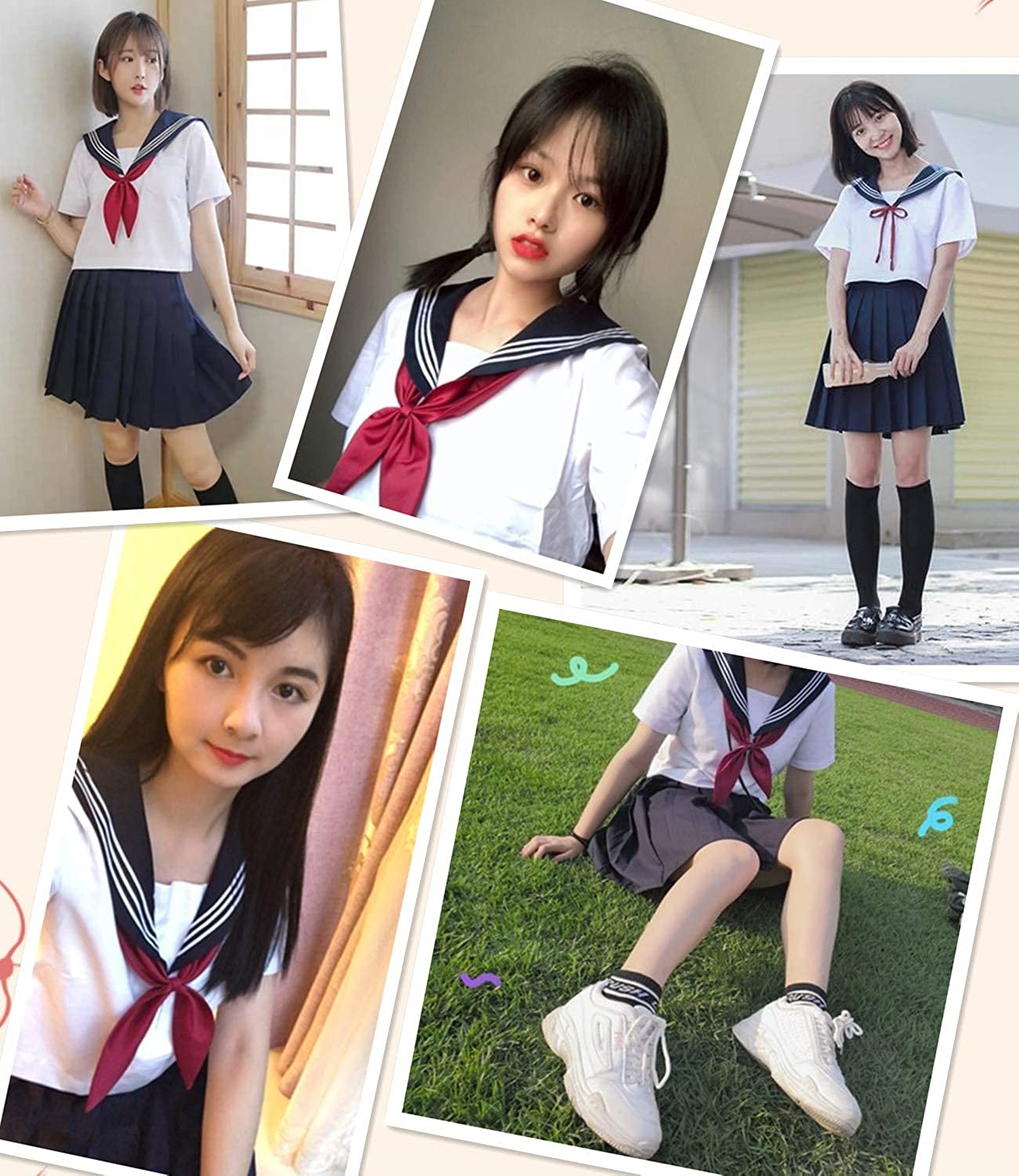 Japanese School Girls Uniform Sailor Navy Blue 1