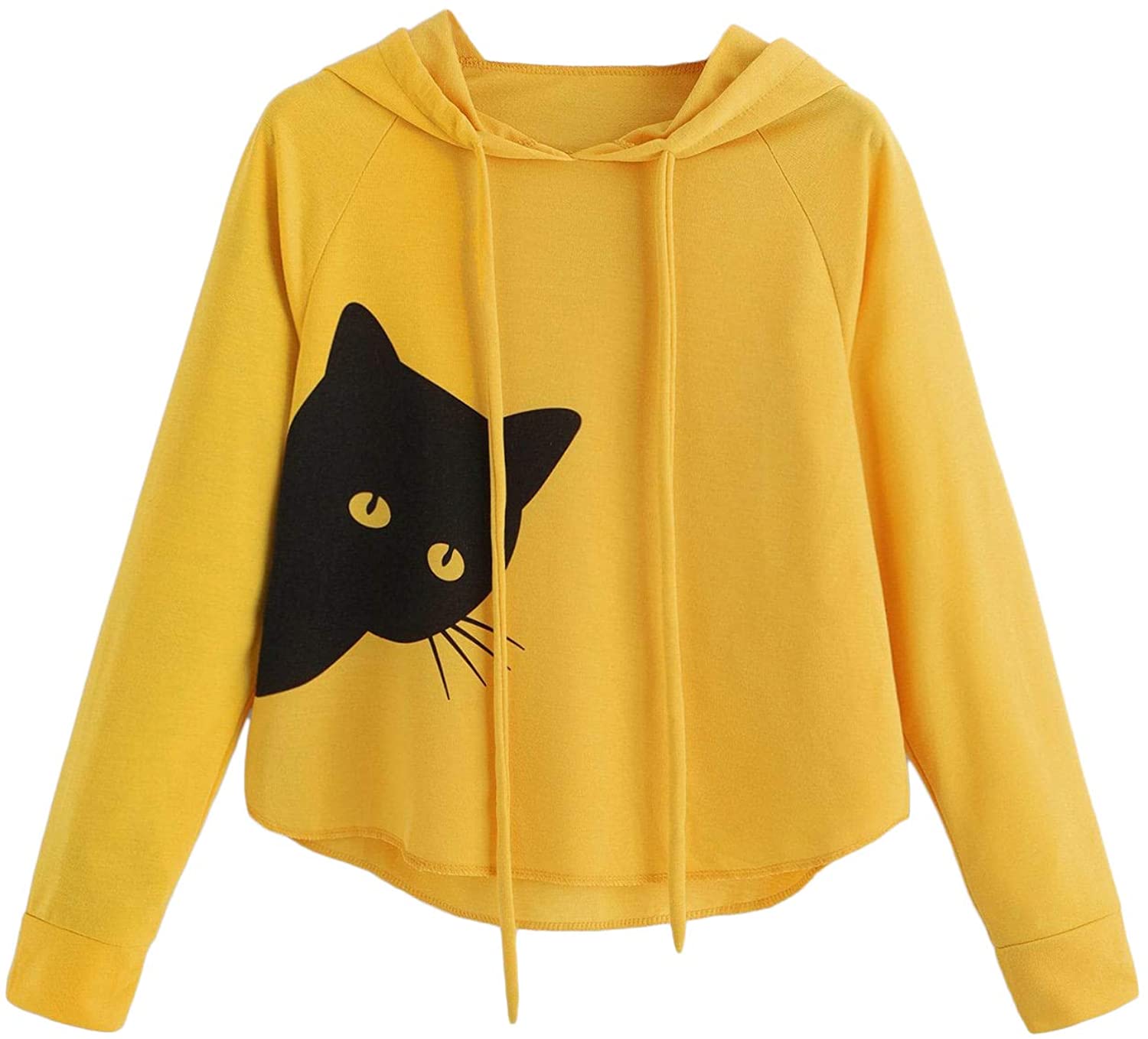 Cat Printed Pullover Lightweight Hoodie